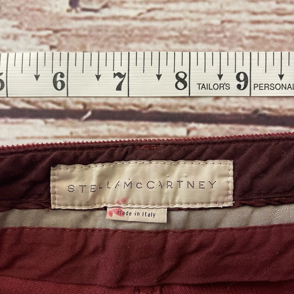 Stella McCartney Burgundy Corduroy Flare Pants Made‎ In Italy Size 28 Inseam 35" - Picture 7 of 14